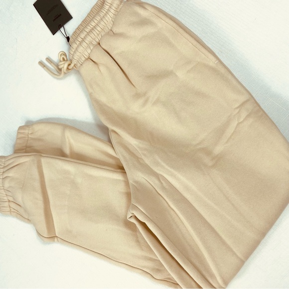 MESHKI sweatpants joggers Charlie unisex COSY JOGGER oatmeal track pants S NEW - Picture 3 of 11